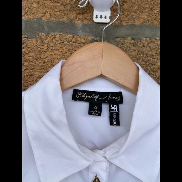 Elizabeth and james button down rhinestone blouse small - Picture 4 of 12